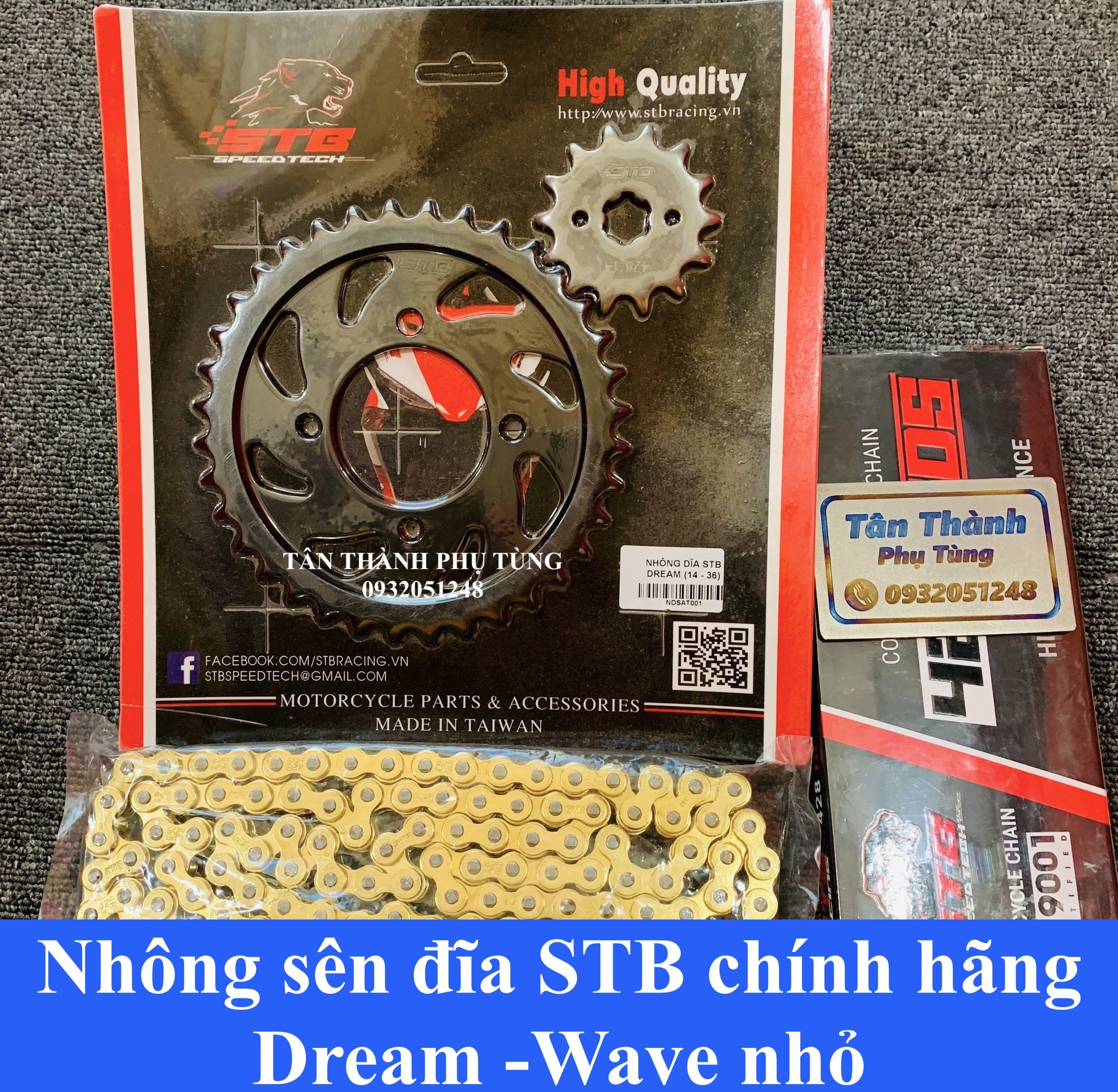 Nhông sên đĩa STB Wave nhỏ Dream (14-36) chính hãng