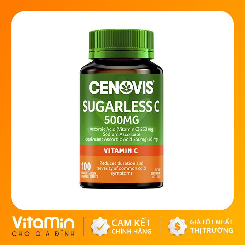 Cenovis Sugarless C 500mg - TĂNG CƯỜNG ĐỀ KHÁNG Vitamin C Không Đường - 100 Viên