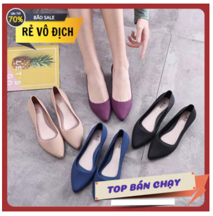 Giày bệt nữ nhựa dẻo đi mưa giày đi mưa giày bệt mũi nhọn giày nữ giày búp bê giày giá rẻ giày sale