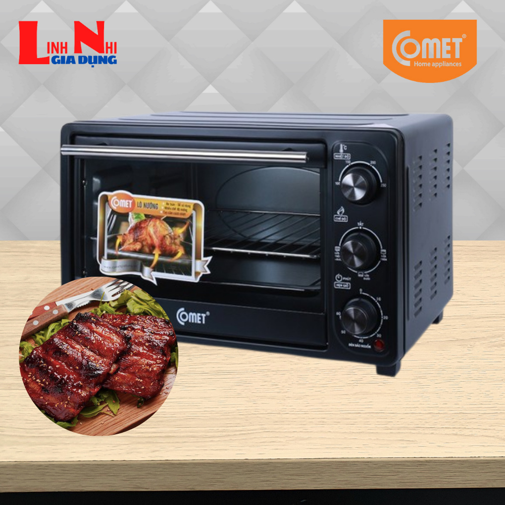 Lò Nướng Điện Đa Năng Comet 22 Lít CM-6526, Công Suất 1000W Lò Nướng Thùng Tiện Lợi và Phù Hợp Gia Đình 4 Người