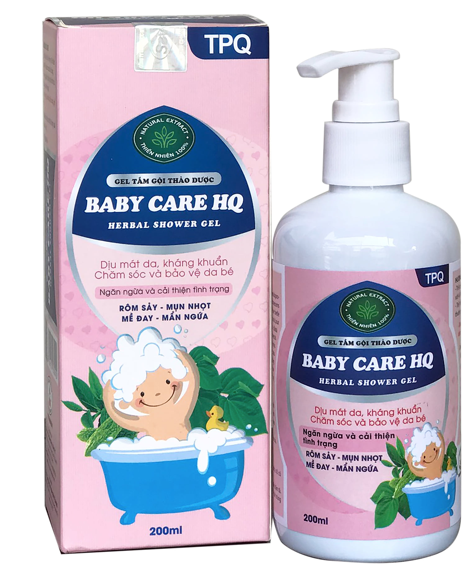 Gel tắm gội thảo dược Baby Care làm sạch da, ngăn ngừa và làm dịu mát da khi bị Viêm da, mẩn ngứa, rôm sảy, mề đay, mụn nhọt