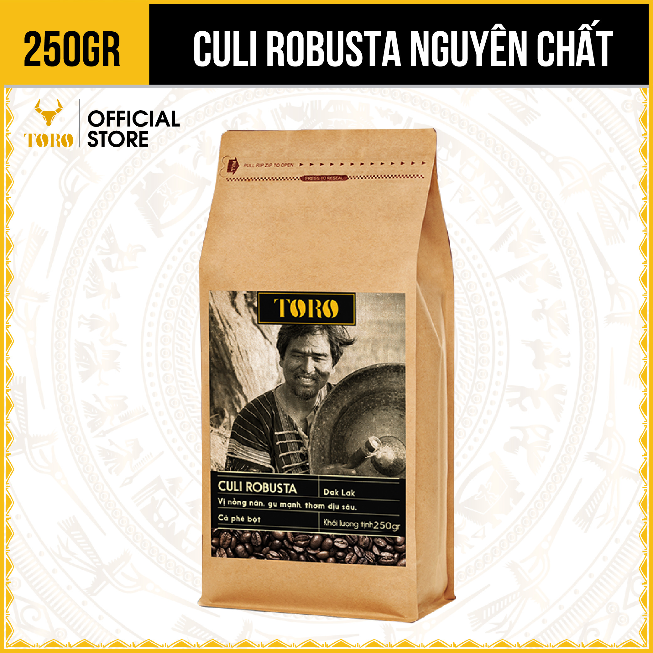 Cà phê bột toro culi robusta nguyên chất 100% | toro farm