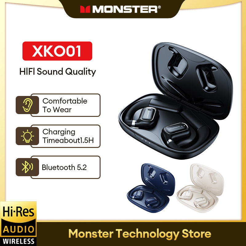 Tai nghe không dây Monster XKO01 Bluetooth Original, tai nghe âm thanh vòm Bluetooth 5.3, tai nghe thể thao chất lượng cao Bluetooth có micrô