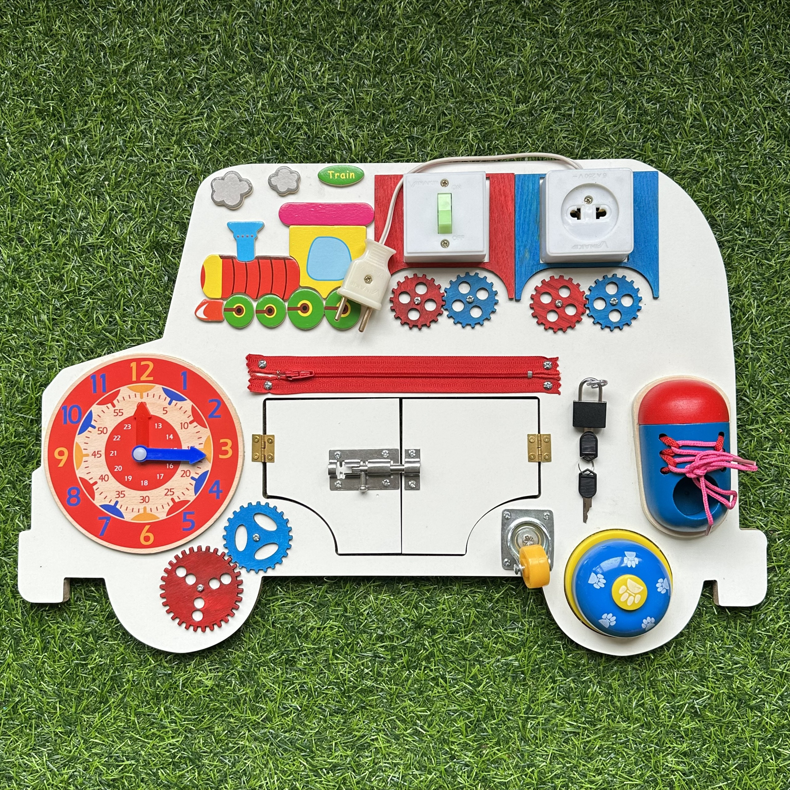 Đồ Chơi Trẻ Em Bảng Bận Rộn Busy Board Hình Xe Ô Tô Bằng Gỗ Cho Bé Đồ Chơi Gỗ Mới