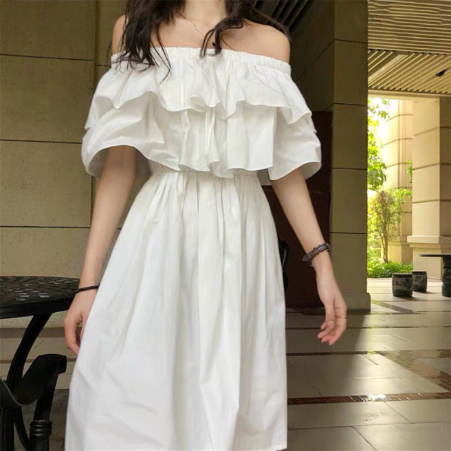 Đầm trễ vai phong cách hàn quốc phù hợp đi chơi,đi tiệc