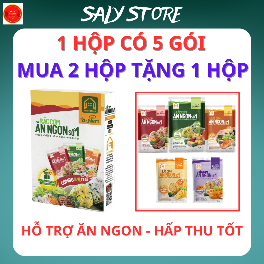 Mua 1 tặng 2 - rắc cơm ăn ngon số 1 thơm ngon, nhiều dưỡng chất 5 vị date mới tặng kèm qùa