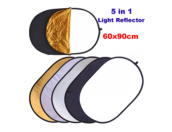 Hắt sáng 5 in 1 oval kích thước 60 x 90 cm dùng cho chụp hình trong studio và ngoại cảnh
