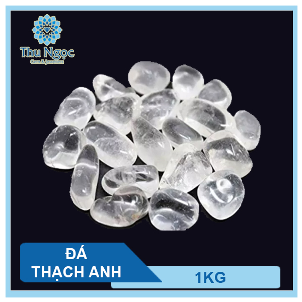 đá trang trí hồ cá phụ kiện hồ cá bằng đá thạch anh trắng vụn mài bóng 1kg