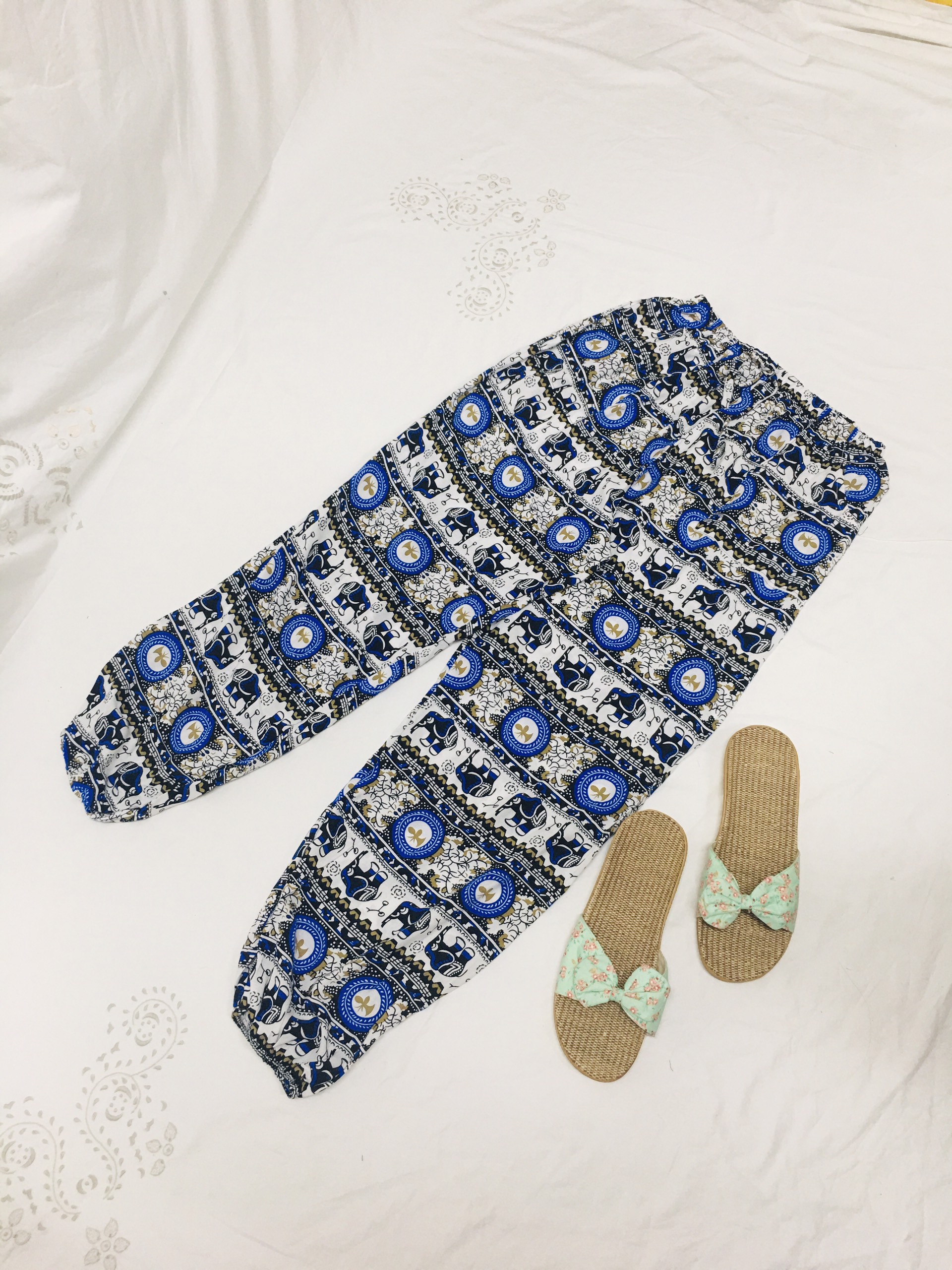 Quần Dài Lanh Họa Tiết Boho, Vintage (Cho Cả Nam Nữ)