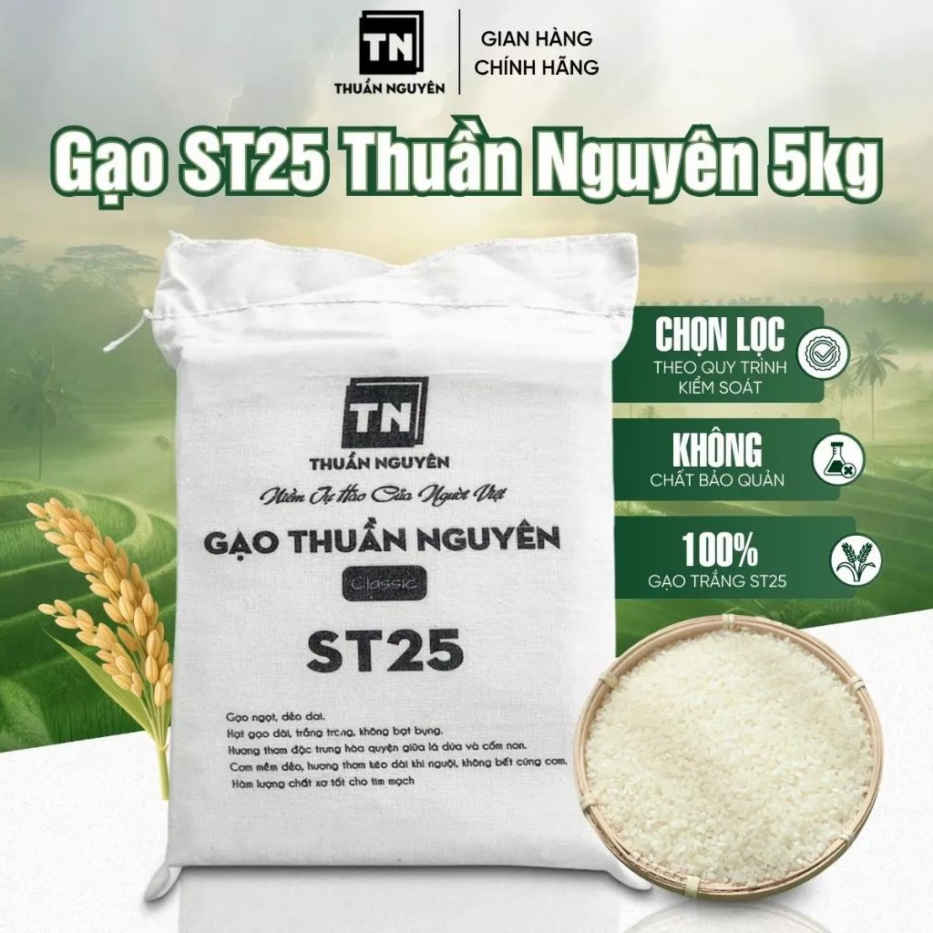 COMBO 10KG Gạo ST25 Thuần Nguyên - Hậu Ngọt - Cơm Dẻo Thơm - Ăn Không Ngán
