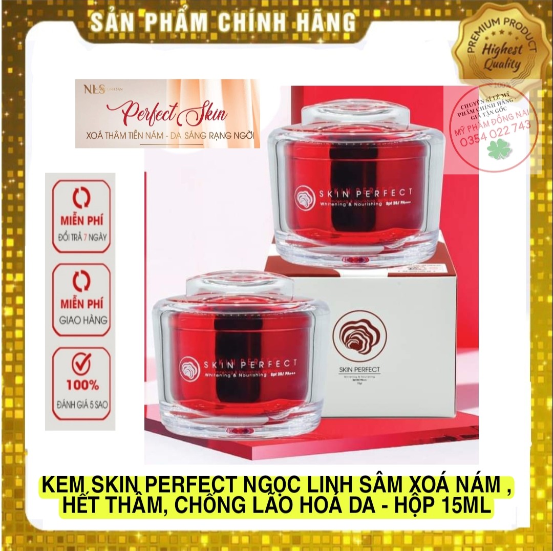 Kem dưỡng trắng da Ngọc Linh Sâm - kem face skin perfect linh chi căng bóng - xóa thâm mờ nám