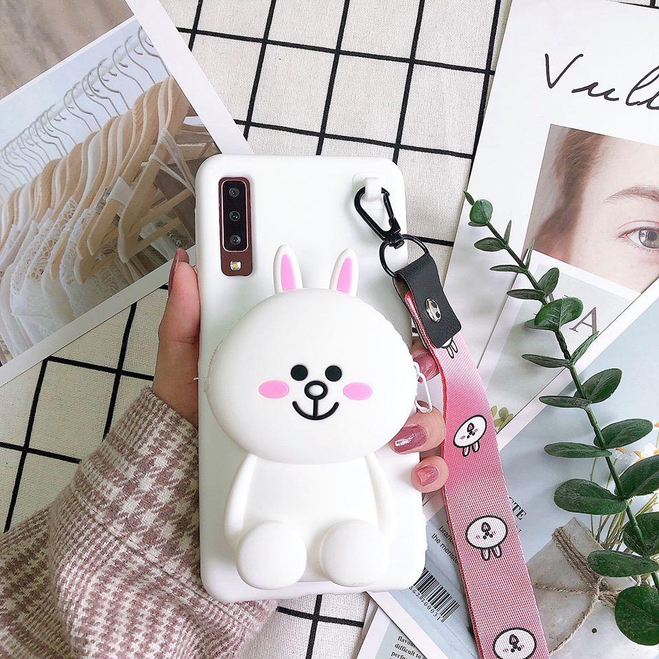Ốp Lưng SamSung A Gấu Thỏ Vịt Kiêm Ví Đáng Yêu, Tặng Kèm Dây Đeo Tiện Dụng Hàng Cao Cấp
