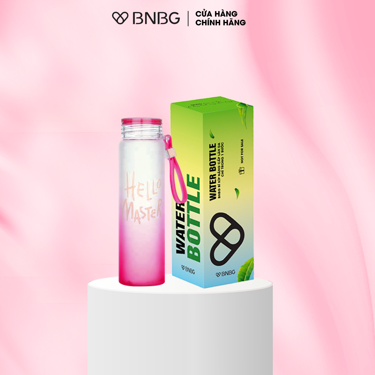 Bình nước thuỷ tinh nhiều màu bnbg hello master water bottle 420ml