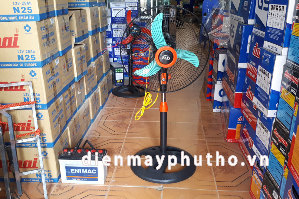 Quạt cây ắc quy 12v điện cơ hd 400-dc chạy bình ắc quy , sử dụng khi mất điện