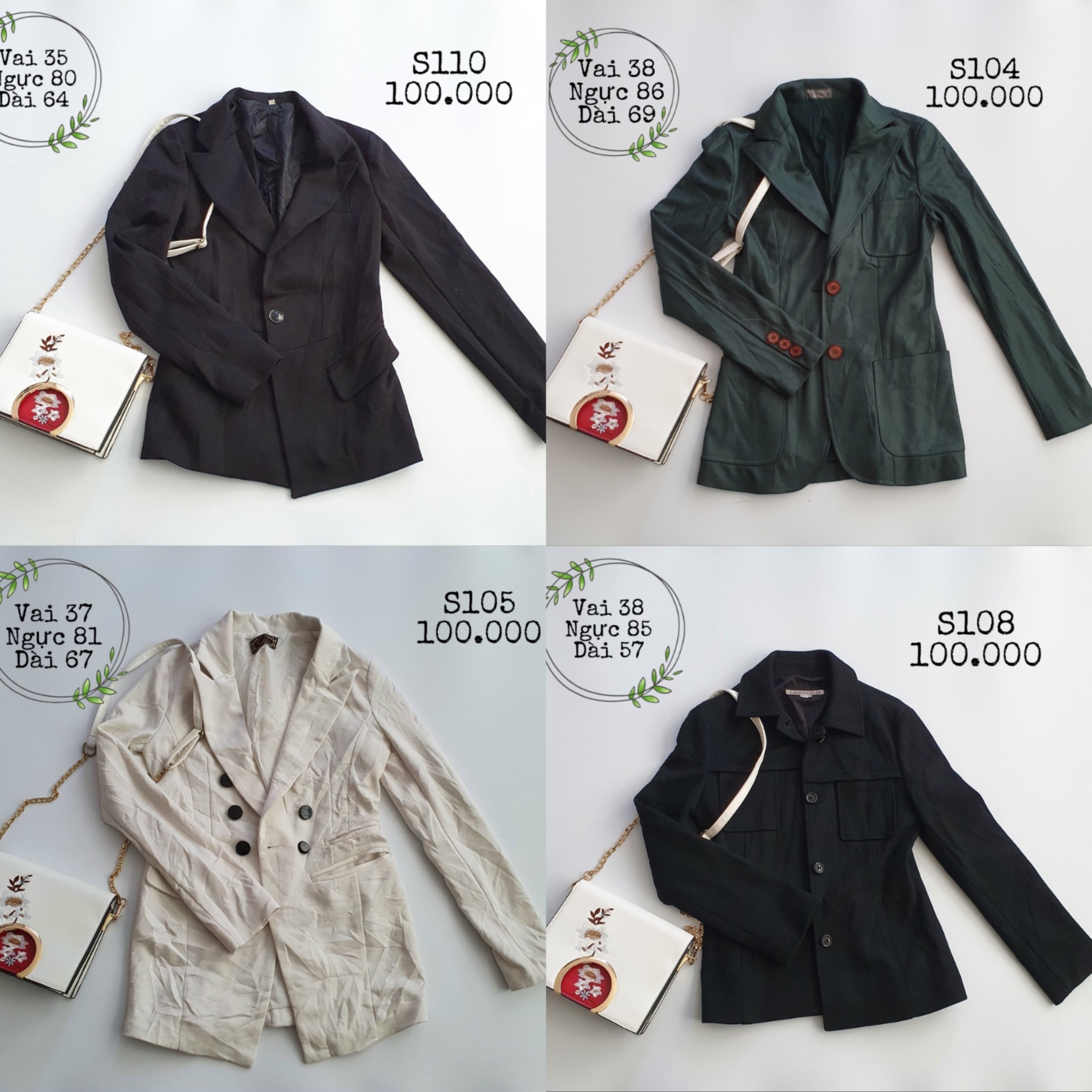 Vest blazer nữ 2hand tuyển đồng giá 100k