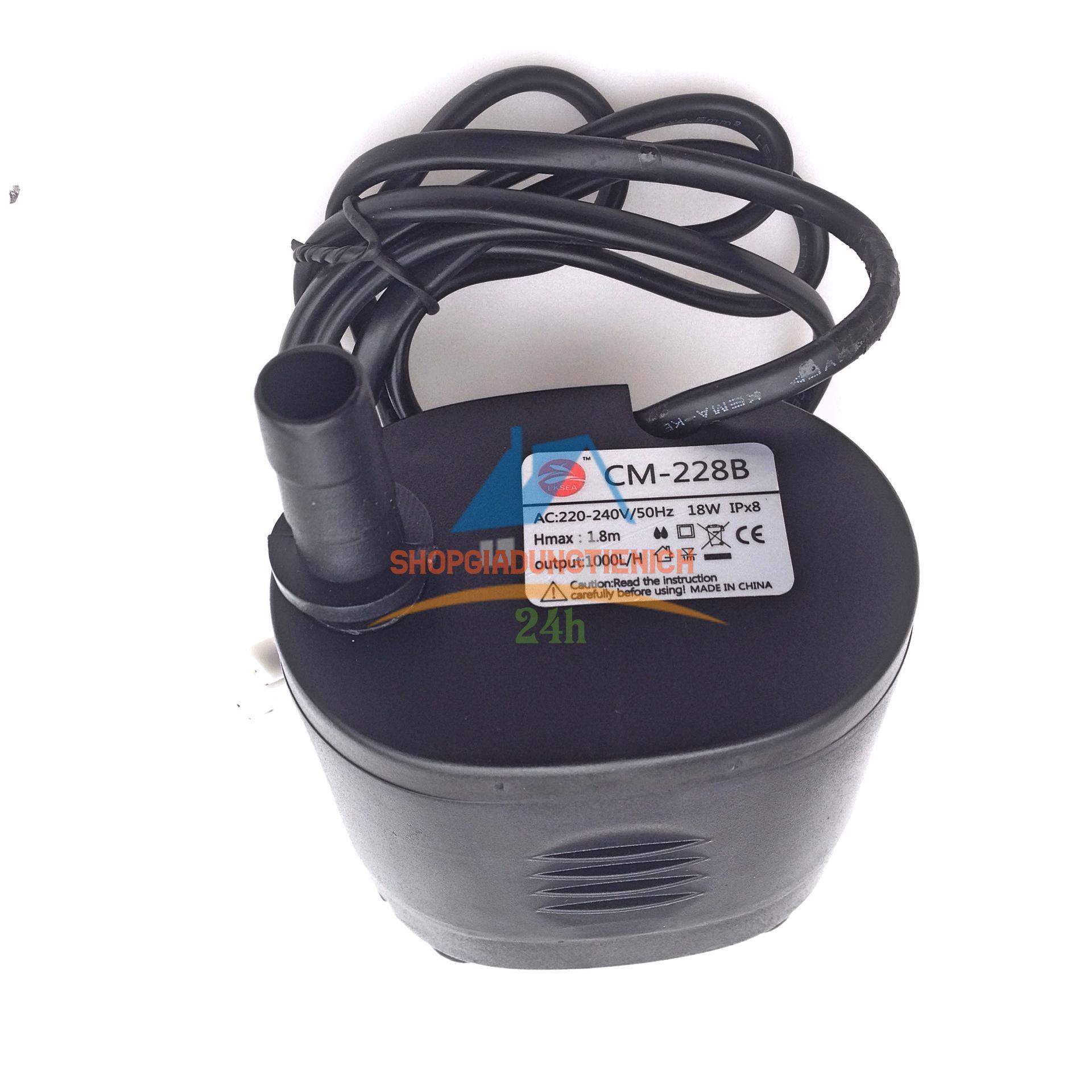 Bơm ngập nước dùng cho quạt điều hòa hơi nước, bể cá, non bộ, chế đồ DIY 18W CM-228B