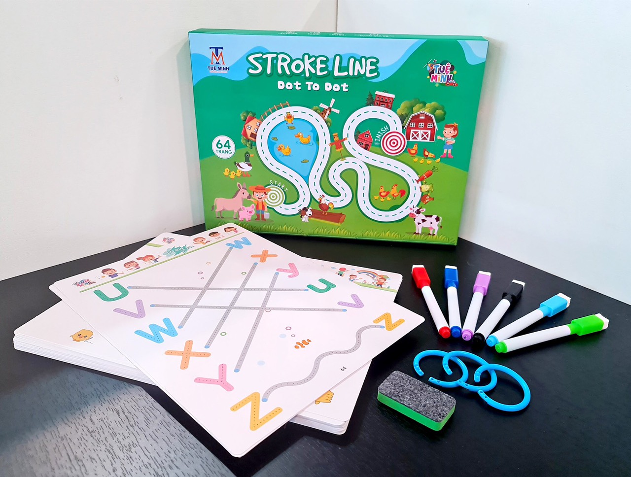 Sách vẽ stroke line dot to dot - 64 trang