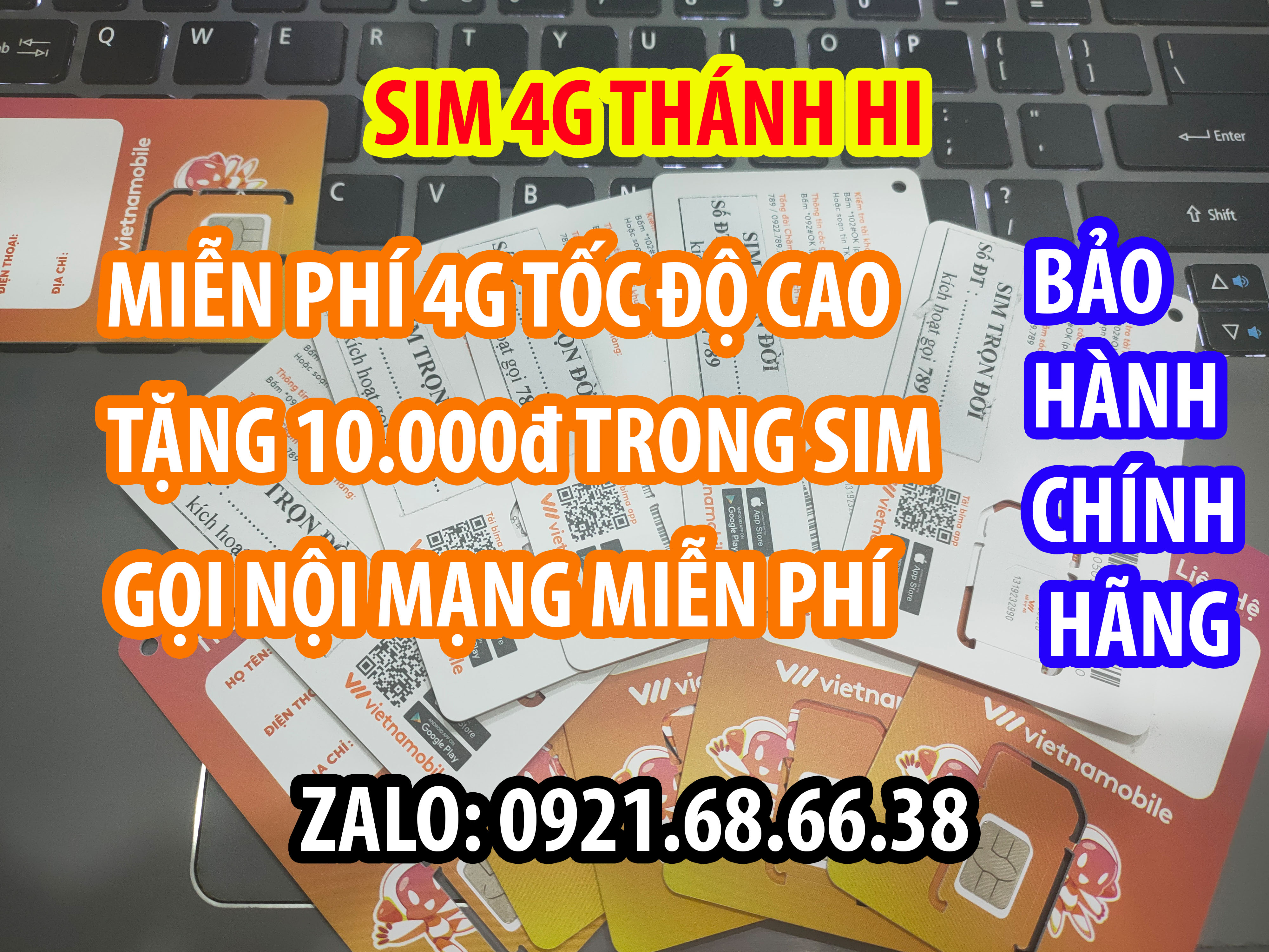 Sim 4G Thánh Hi Vietnamobile Giá Rẻ - Tặng ngay 10k vào tài khoản