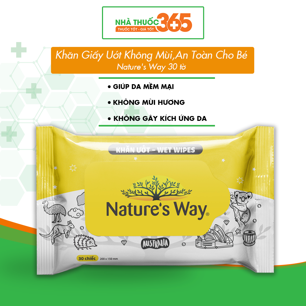 Khăn Giấy Ướt NATURE S WAY MEGASUN Không Mùi