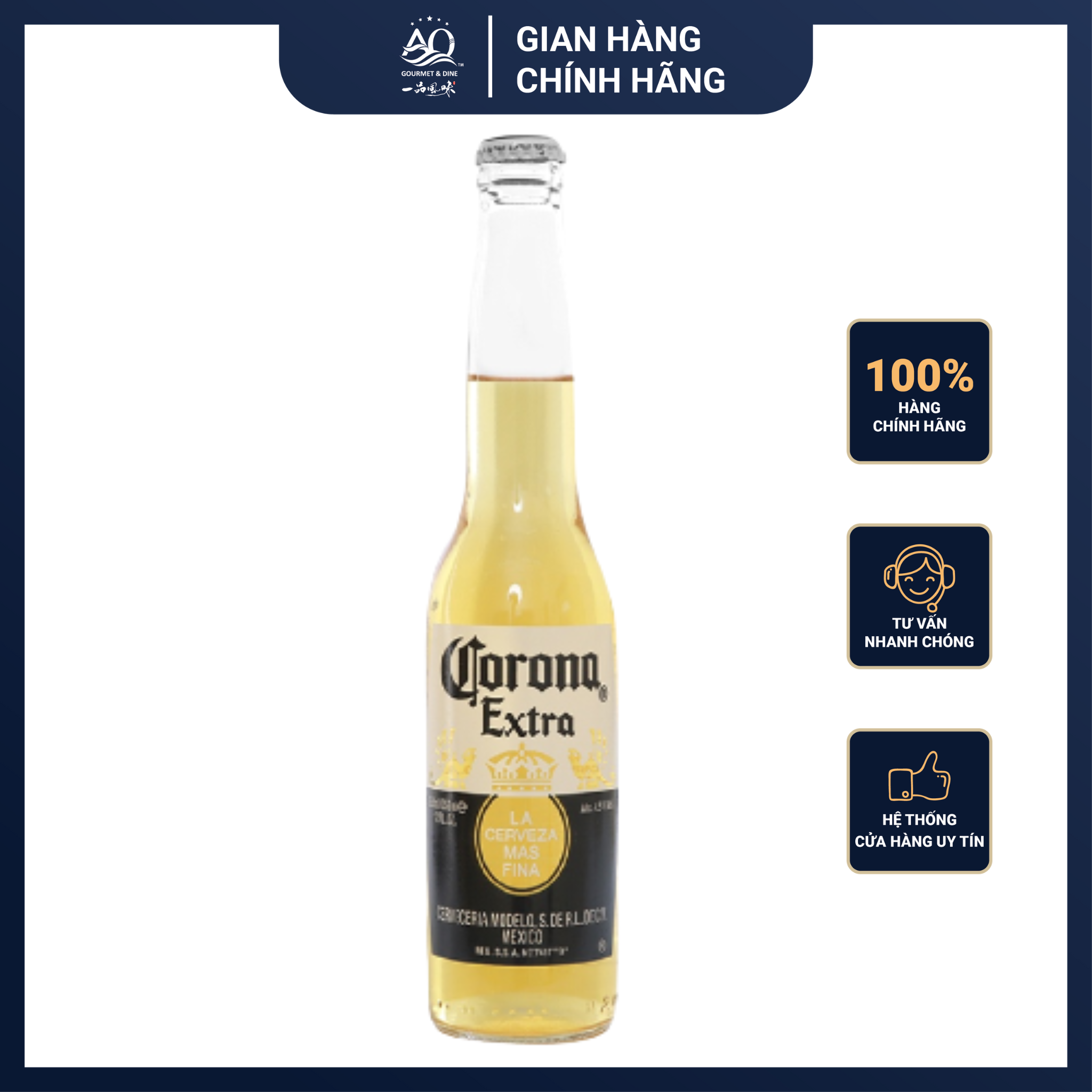 Bia Corona Extra chai thủy tinh 330ml