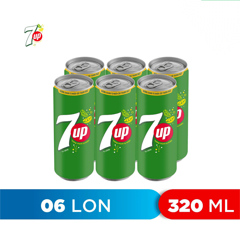 Nước giải khát COCACOLA hương vị 7up thùng 6 lon x 320ml