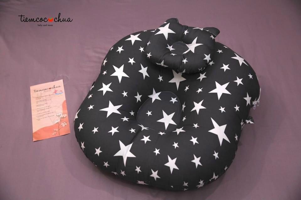 Gối chống trào ngược TẶNG gối lõm chống móp đầu cho bé giúp bé chơi ngoan dễ chịu, chống nôn trớ.