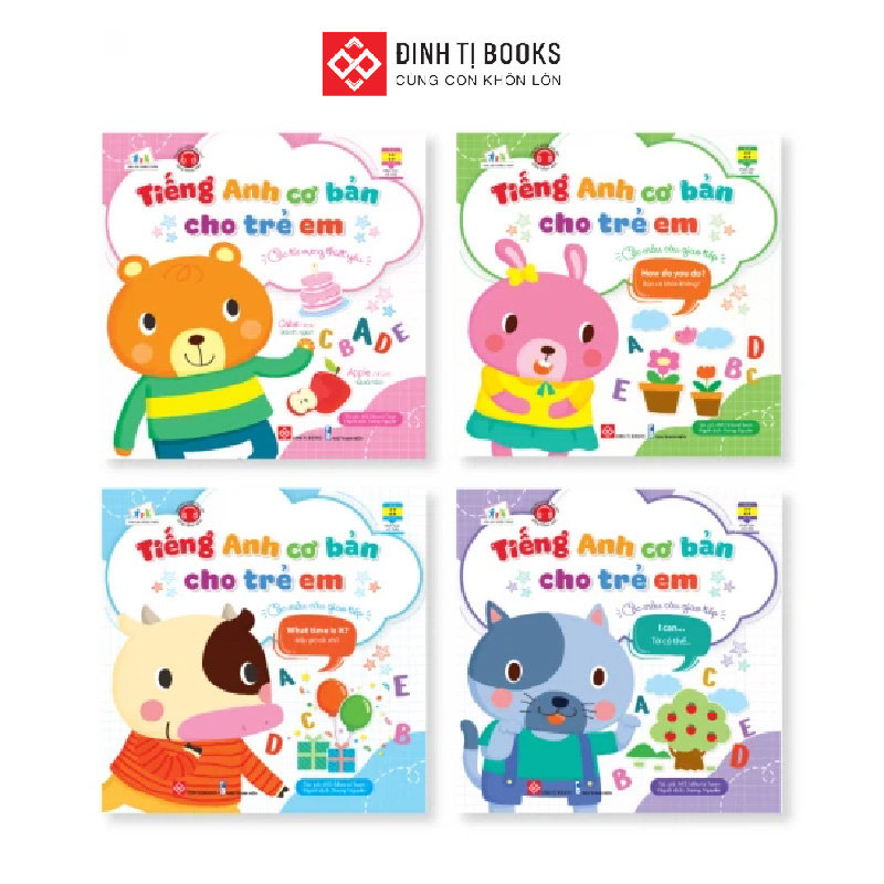 Sách - tiếng anh cơ bản cho trẻ em - combo 4 tập - dành cho trẻ từ 3 - 9 tuổi - đinh tị books
