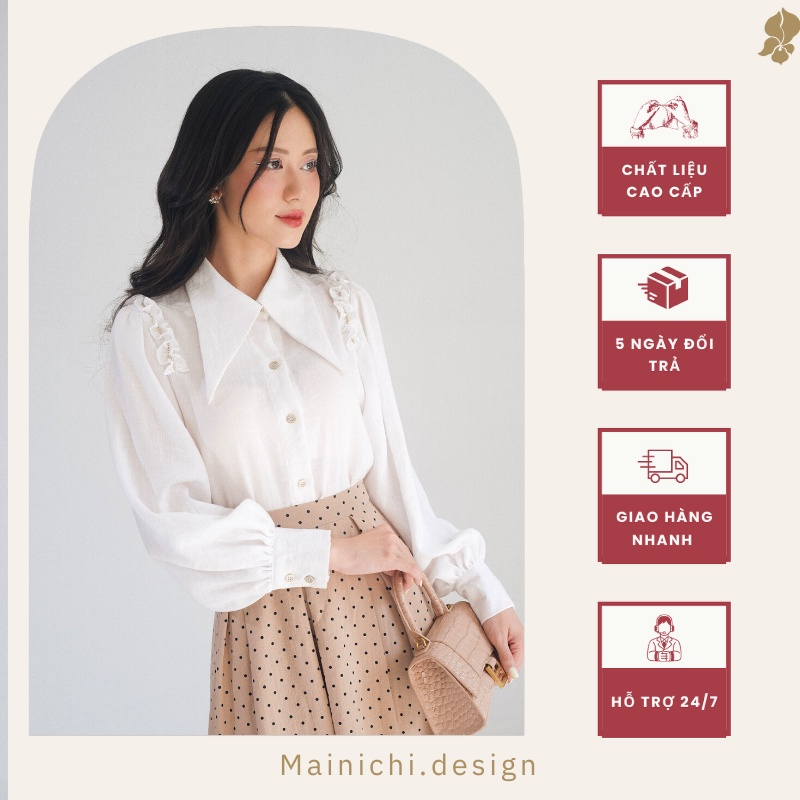Áo sơ mi TRẮNG kiểu nữ Lavish Shirt vải linen trắng