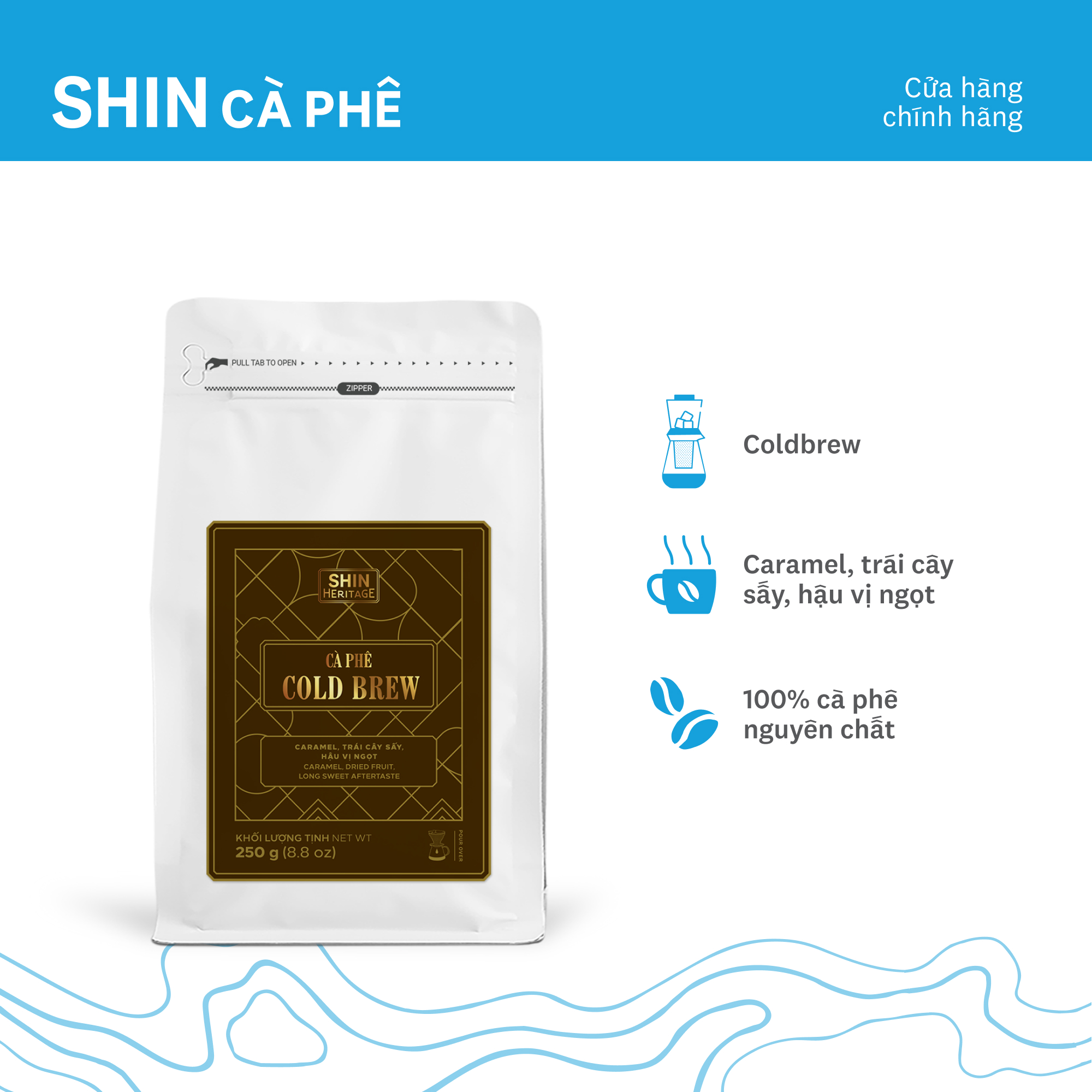 Cà Phê Cao Cấp - Cold Brew - SHIN Cà Phê 250g/gói