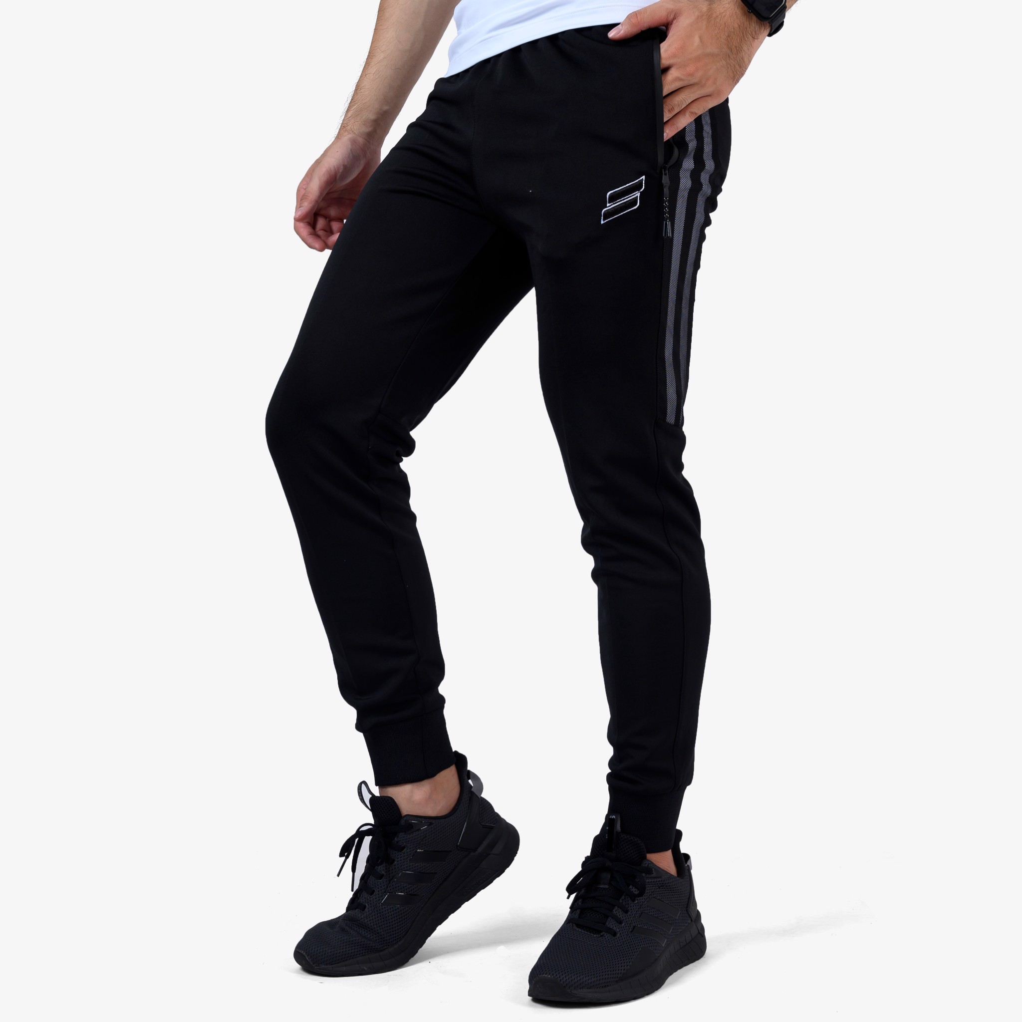 Quần jogger nam eagle sọc phối lưới logo 3d - yolo sport