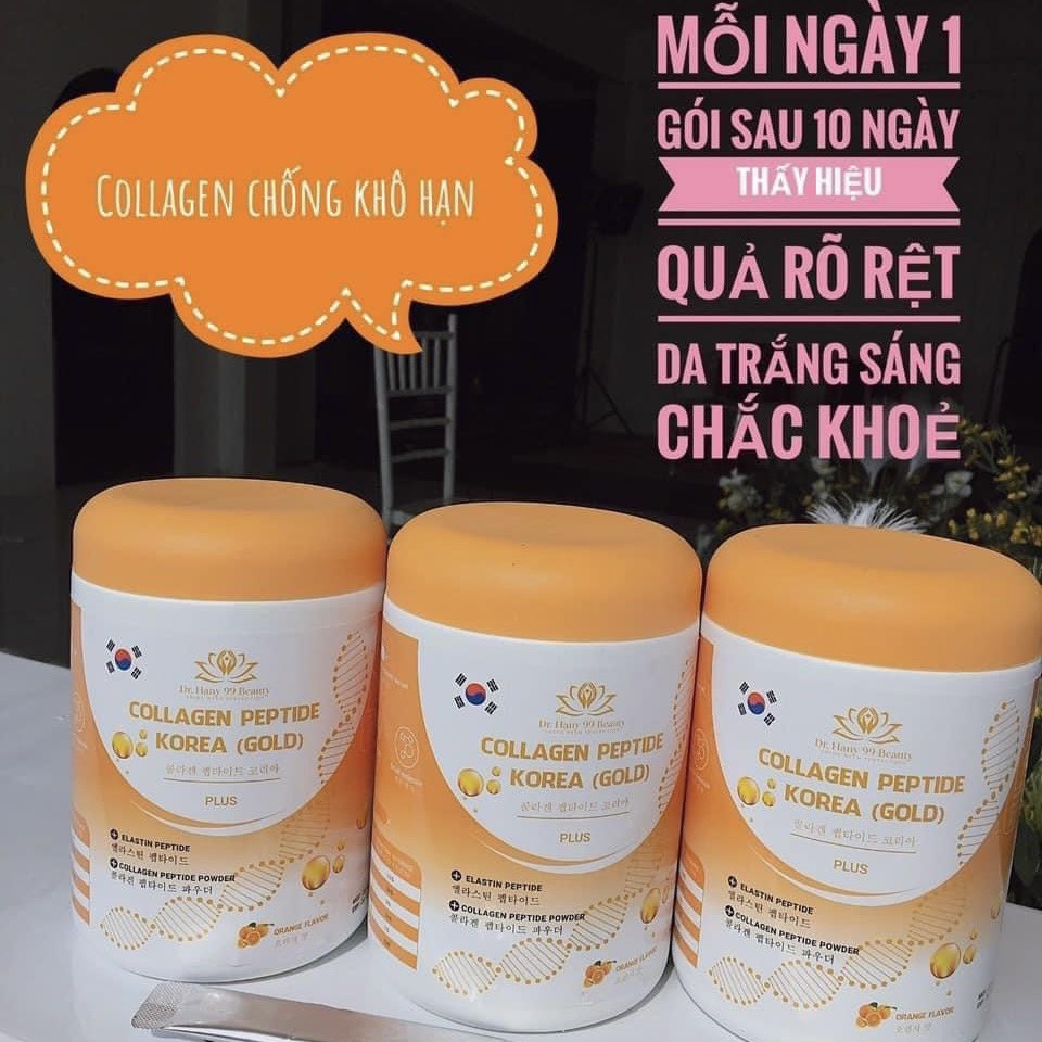 Collagen thủy phân peptide Korea Gold - Collagen thủy phân peptide plus hộp màu cam 30 gói