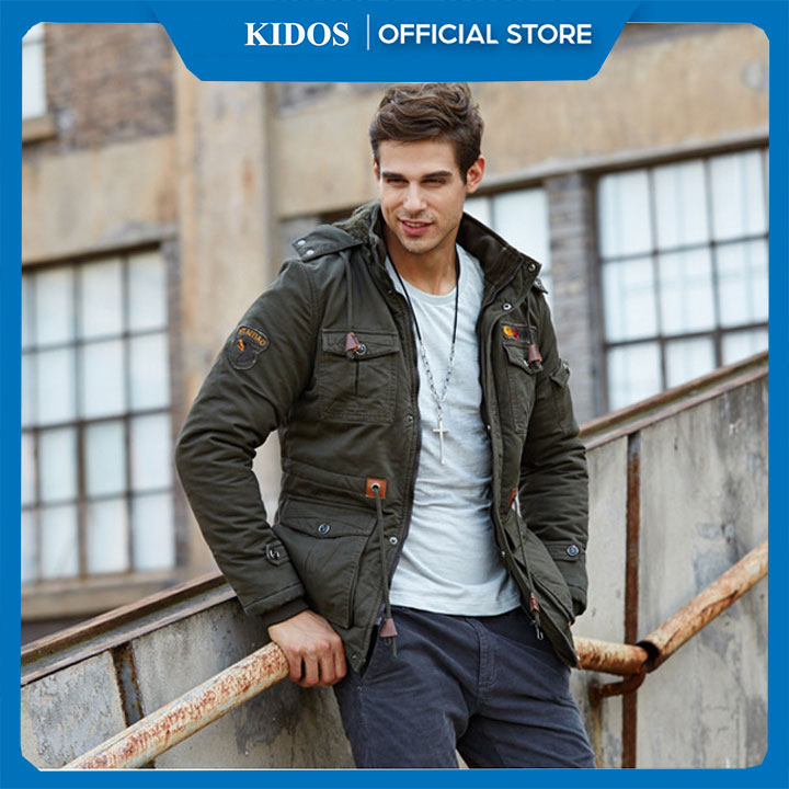 Áo Khoác nam Có Mũ dùng Ngày Mùa Đông, Áo Khoác lót lông Nam Dày, Áo khoác Paca Nam Thời Trang phong cách lính