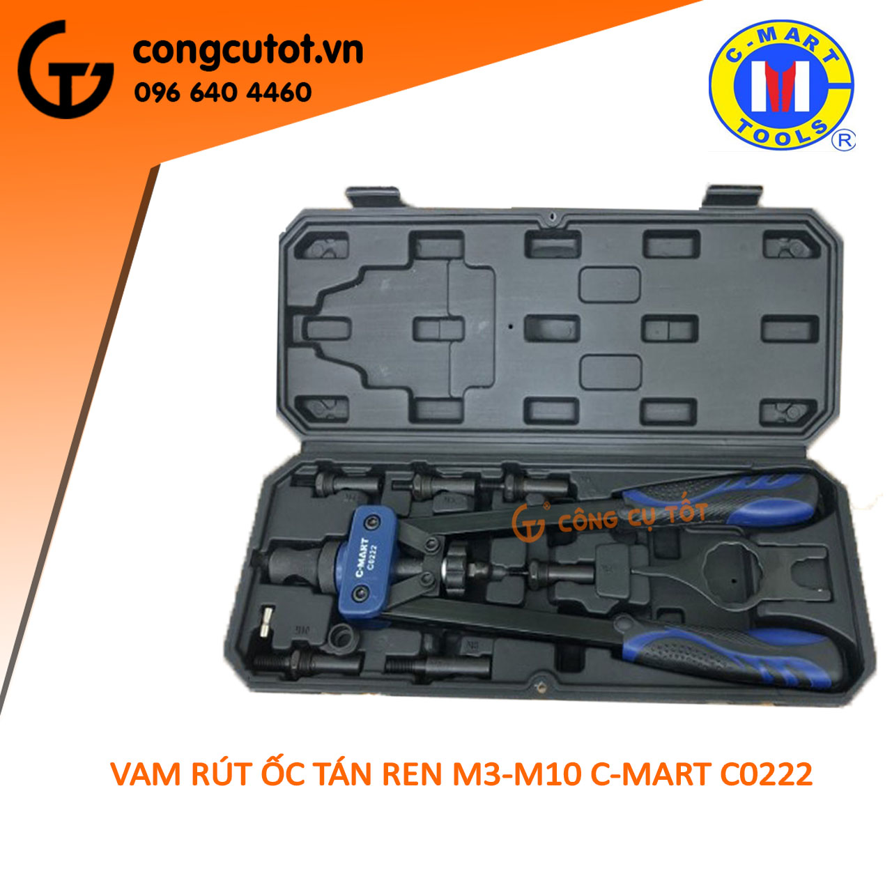 Kềm rút rive đinh tán ren ecu - kìm rút ốc tán c-mart c0222, ls+ ls900253 m3-m10