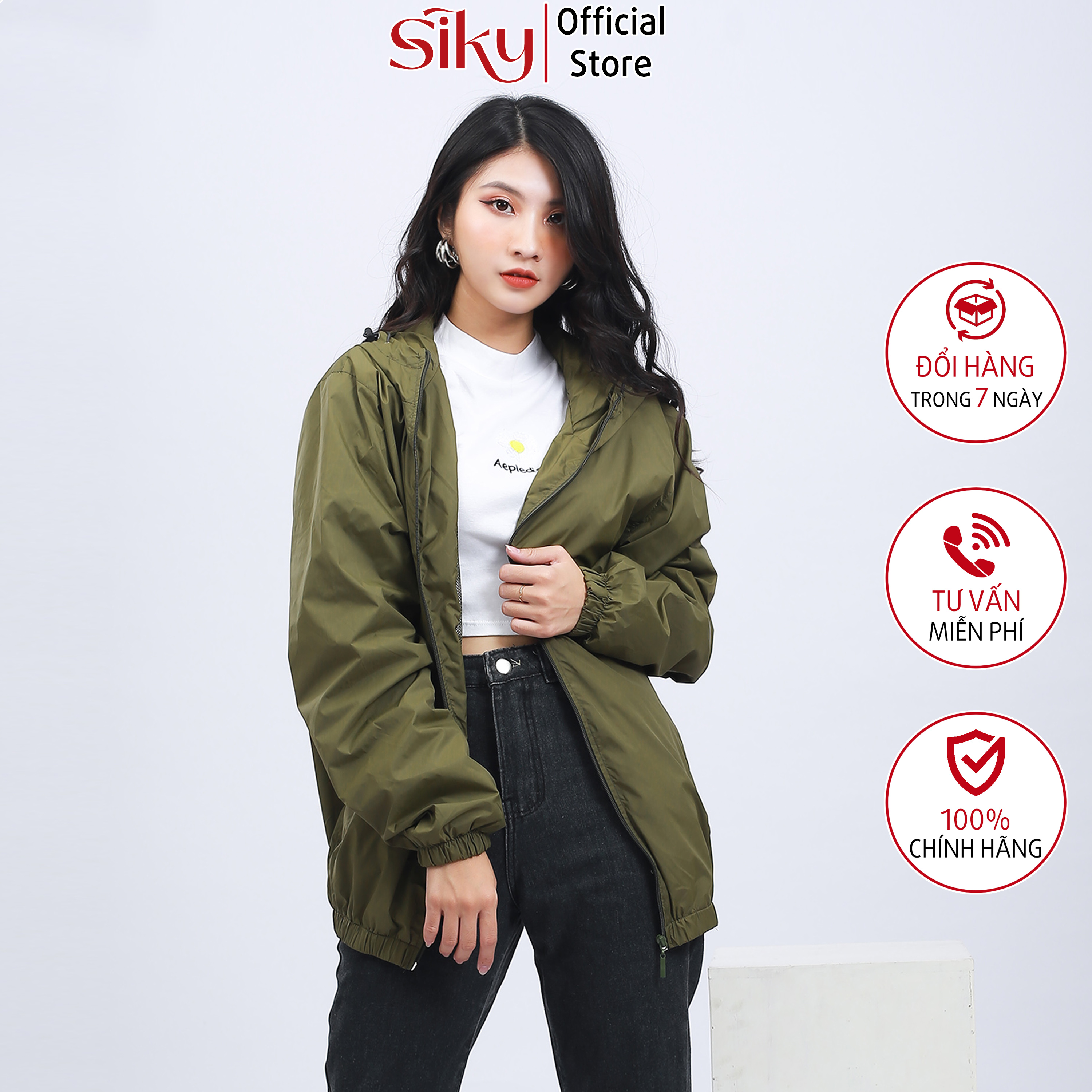 Áo gió nữ siky 2 lớp chống nước - siky