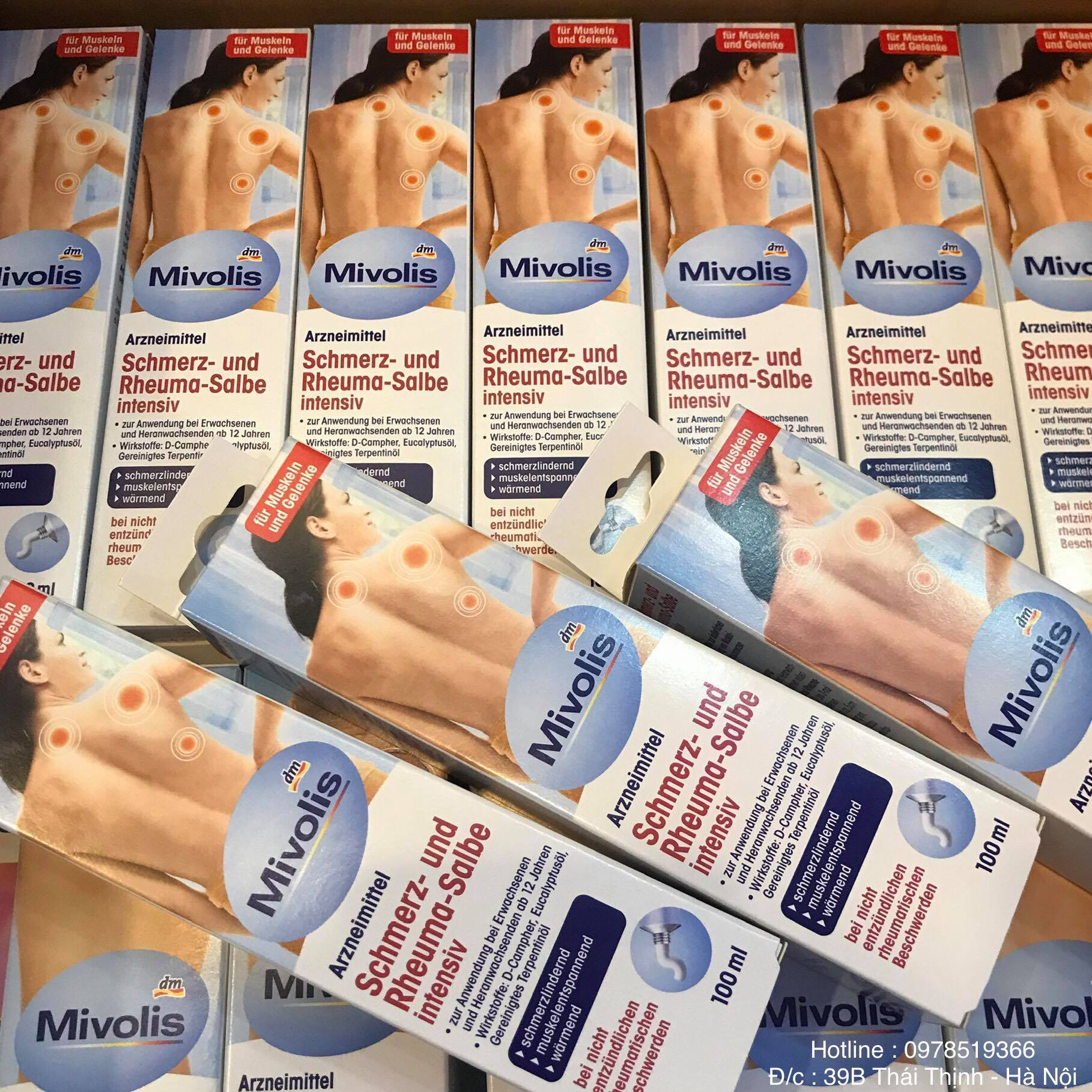 Kem bôi giảm đau-căng cơ Mivolis Muskelschmerz und Verspannungs Gel