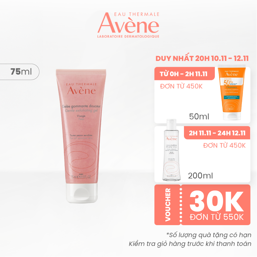 Gel tẩy tế bào chết Eau Thermale Avène ESSENTIEL Gentle Exfoliating Gel giúp làm mịn da kể cả da nhạy cảm 75ml