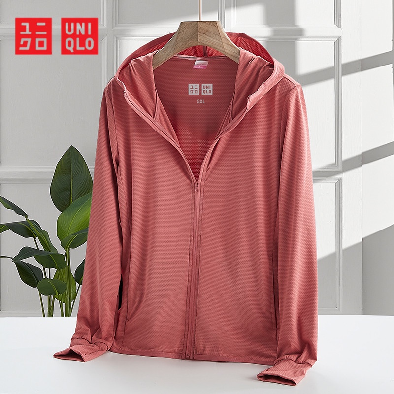 Áo chống nắng uniqlo nữ airism áo khoác áo gió ngoài trời nắng mũ trùm đầu upf50 áo khoác