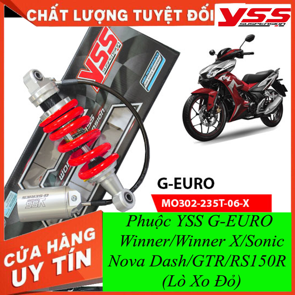 Phuộc YSS Thái Lan xe  Winner/Winner X/Sonic/Nova Dash/GTR/RS150R G-EURO (Lò Xo Đỏ)