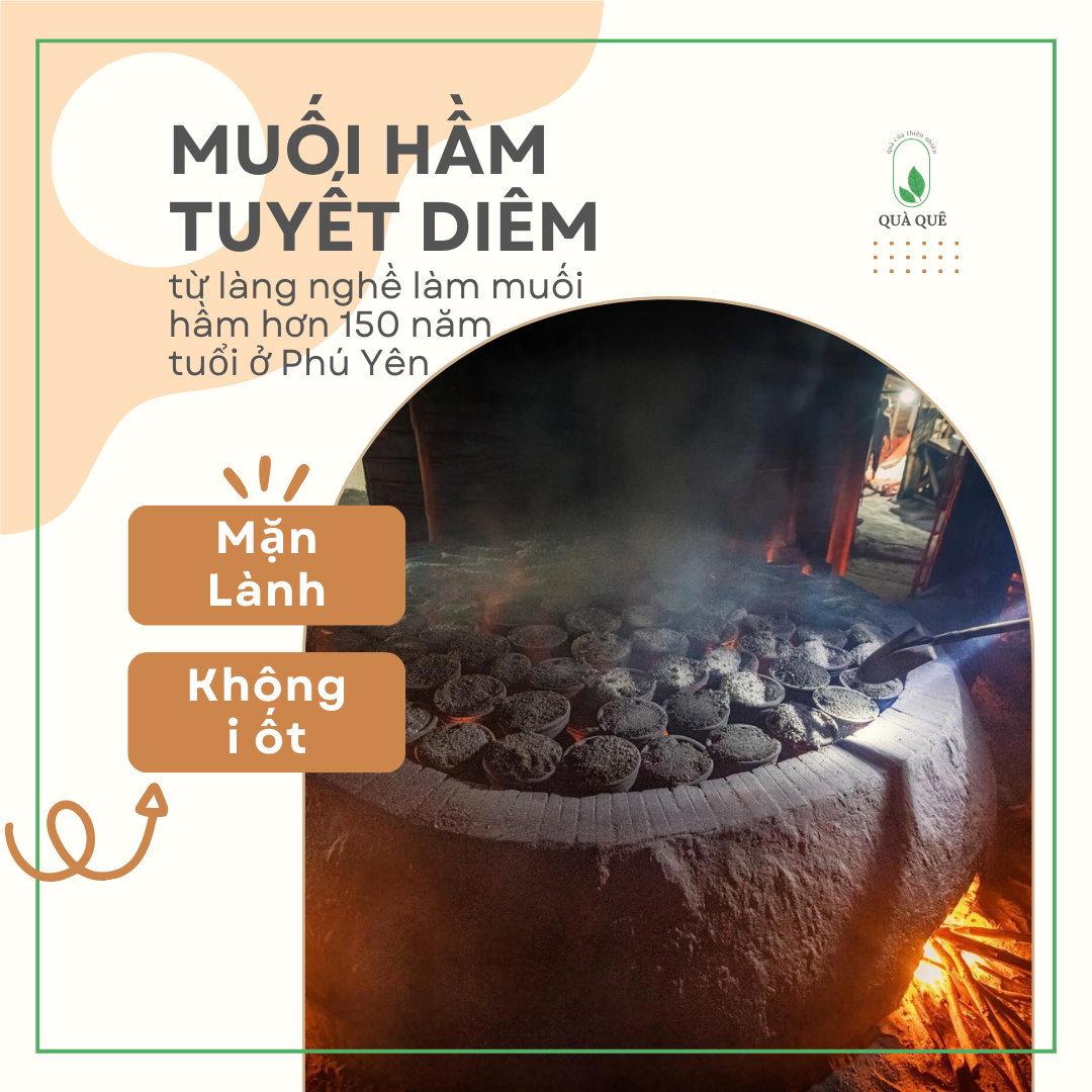 Muối biển hầm Tuyết Diêm Phú Yên, để ăn thô, ăn thực dưỡng, gia vị, từ làng nghề muối hầm hơn 150 năm ở Phú Yên - 0.7kg