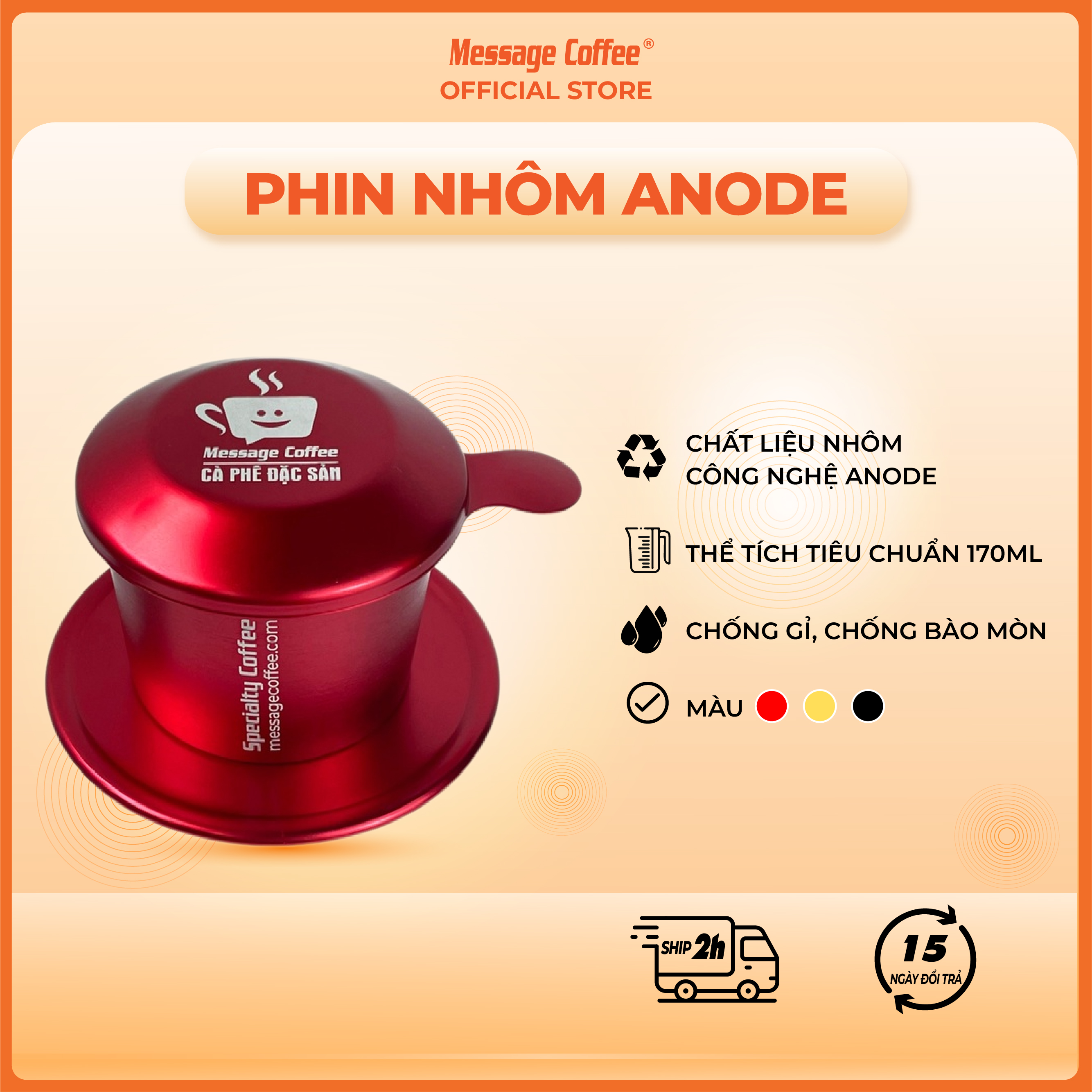 Phin nhôm anode cao cấp phiên bản premium từ message coffee