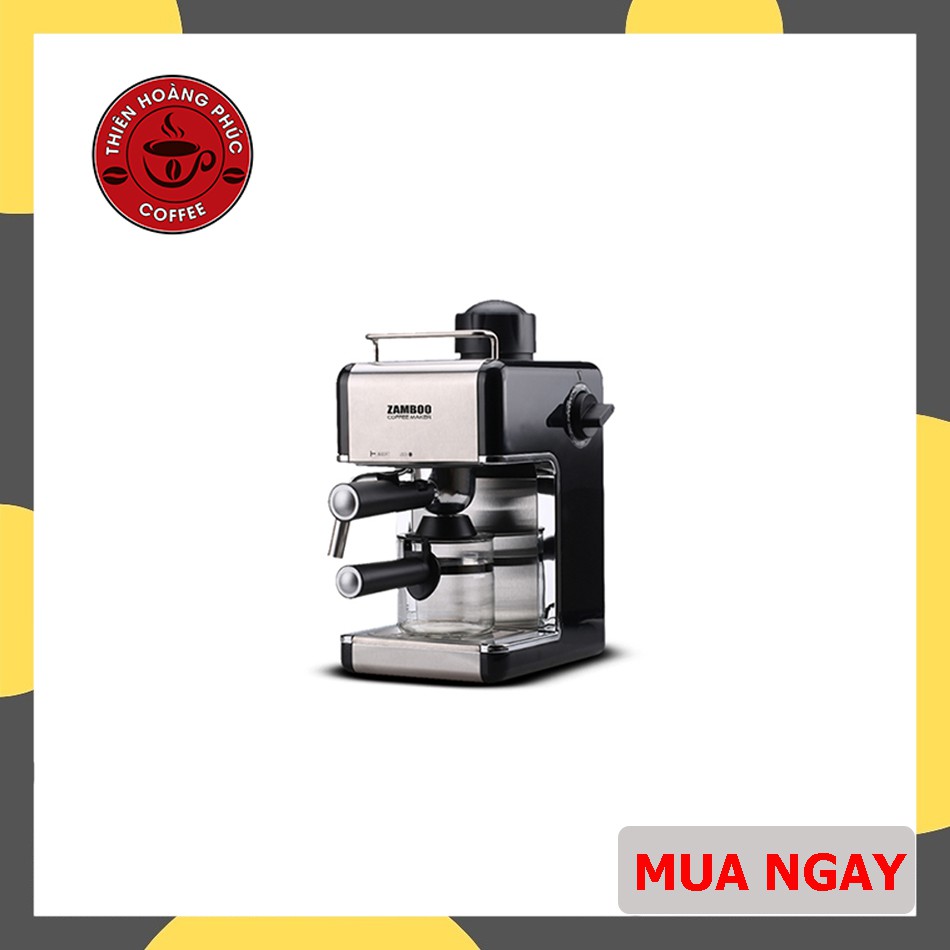 Máy pha cà phê espresoo zamboo zb-68cf , hàng chính hãng bảo hành 12 tháng, bền & tiện dụng cho gia đình