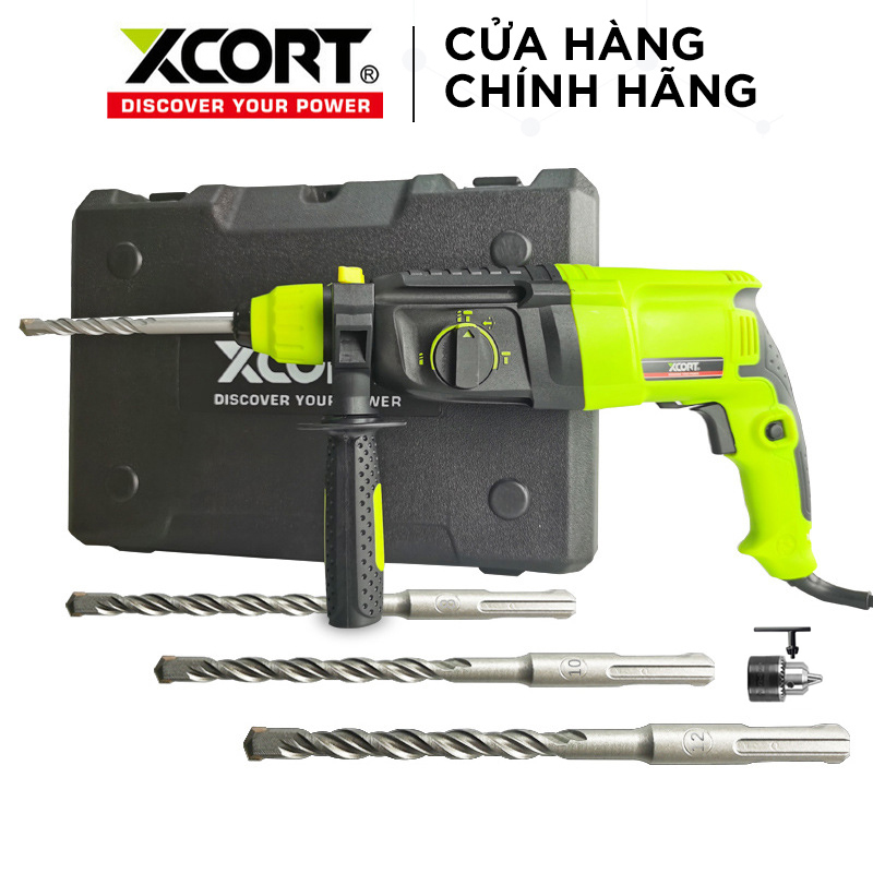 Máy khoan - máy khoan bê tông - máy khoan đục 3 chức năng 850w xcort tặng kèm mũi khoan