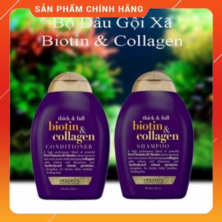 Combo dầu gội và dầu xả Biotin Mỹ - Bộ dầu gội xả chống rụng tóc Biotin Collagen 385ml