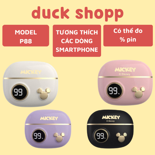 Tai nghe Bluetooth P88 True Wireless TWS Tai nghe nhét trong tai dễ thương Loại bỏ tiếng ồn Tai nghe