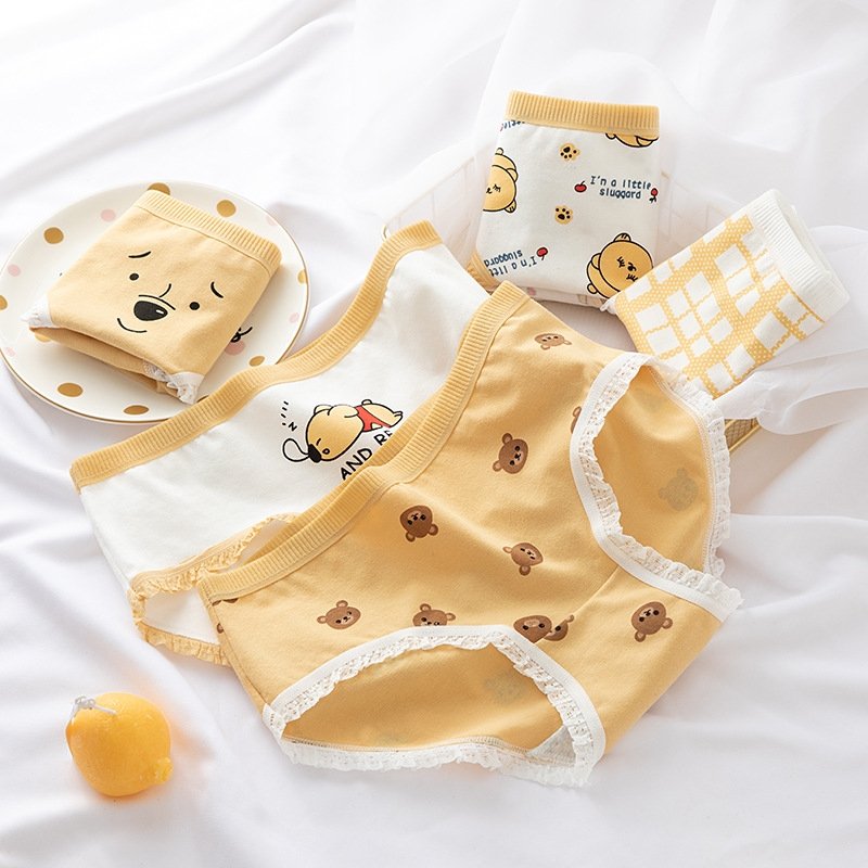 Quần chíp bé gái,quần lót bé gái set 5 chiếc kháng khuẩn 100% cotton cho bé gái 30-50kg ds04