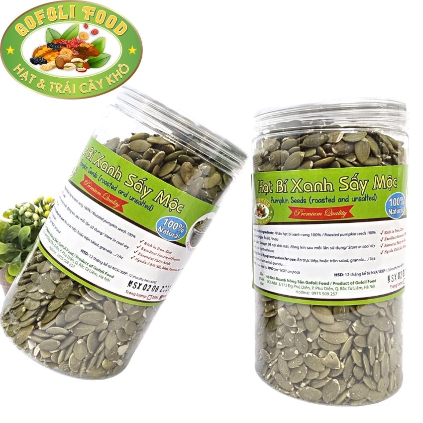 Nhân hạt bí xanh Ấn Độ sấy nguyên vị loại 1, 500g, ăn giòn ngon, thơm béo, bùi ngậy ngậy, không ỉu hôi mốc/ Roasted pumpkin seed kernels, delicious, natural flavor, healthy snack, excellent quality