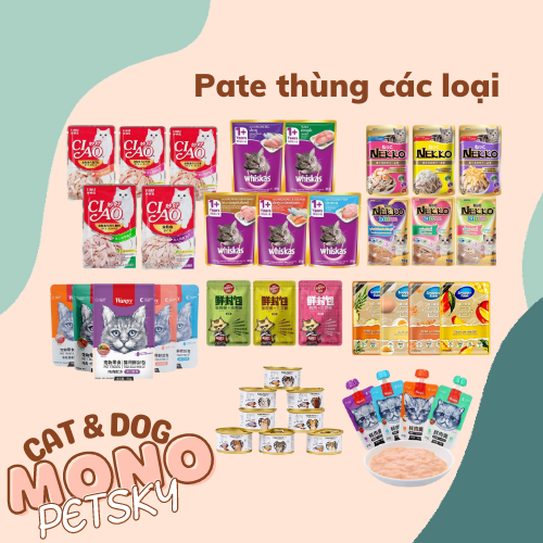 Pate thùng các loại mix đủ vị thơm ngon cho thú cưng