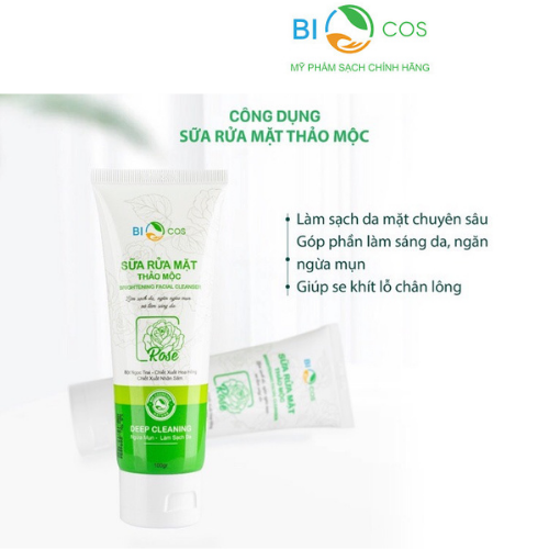 Sữa Rửa Mặt Ngừa Mụn,Sáng Da BIOCOS 100gr.