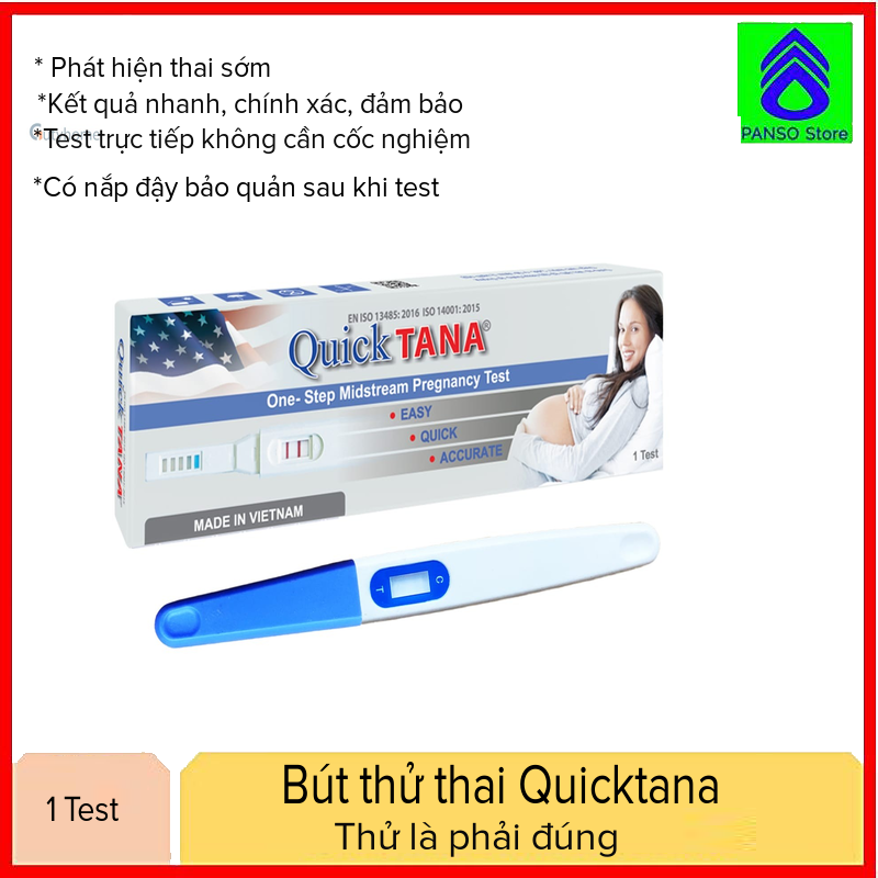 Bút Thử Thai QUICK TANA chính hãng giá tốt - Test nhanh phát hiện thai sớm,đơn giản - Chính xác như que thử thai điện tử- Hộp 1 bút  [PANSO Store]