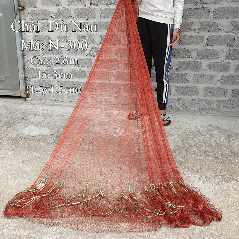 Chài Đánh Cá Chài Dù cao 2m6 nặng 2,4kg mắt lưới 3cm - cam kết bảo hành đổi trả